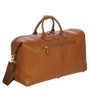 Bric's  LIFE PELLE Cargo Duffle Bag ~ Cognac Tuscan Milano Italian Leather